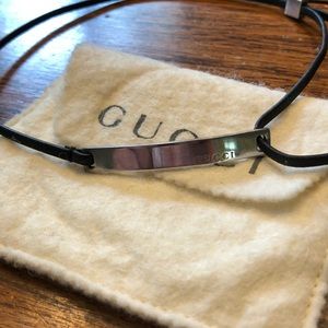 Black leather choker